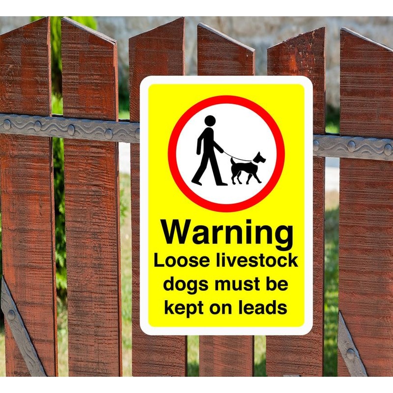 Safety First Display LTD Warning loose livestock dogs must be