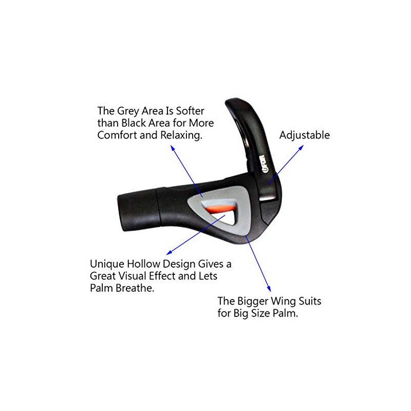 UFOR CAVO Ergonomic Lock-On Rubber Bike Grips, with Aluminum Locking
