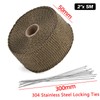 MORECP Titanium Exhaust Heat Wrap, 2 Roll 2" x 50',