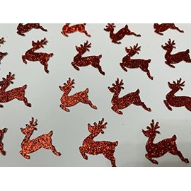 50 x Red Christmas Reindeer Table Confetti | Rudolf the Red Nose Reindeer confetti