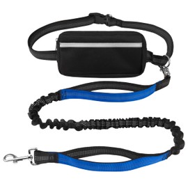 Ljovy Hands Free Dog Leash, Dog Running Leash with Waist Belt, Reflective Stitching & Dual Padded Handles, No Pull Bungee for Walking, Jogging & Hiking, Ideal for Medium to Large Dogs (25-120 lbs)