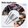 12Pcs Stainless Steel Bore Brush Set with 1/4" Hex Shank
