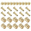 PATIKIL Set of 20 Brass Compression Sleeves, Inserts and Nuts