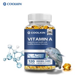 Natural Vitamin A 10 000 IU Capsules - High Potency Eye and Skin Vitamin - Vitamin A Supplement - Prevents Night Blindness, 1 Count, 120 Tablets / 천연 비타민 A 10 000 IU 캡슐 - 고효능 눈 및 피부 비타민 - 비타민 A 보충제 - 야맹증 예방, 1개, 120정