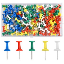 Dokpav 180PCS Colourful Drawing Push Pins, Push Pins with Plastic Heads and Steel Points, Map Tacks Drawing Pins, Map Thumb Tacks, Map Pins for Map Drawing Cork Notice Board Decorative Office
