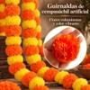 Flores de Cempasúchil Artificiales,5 Tiras de 2 M