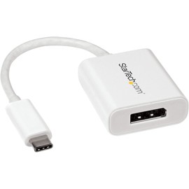 StarTech.com USB C to DisplayPort Adapter - 4K 60Hz/8K 30Hz - USB Type-C to DP 1.4 HBR2 Adapter Dongle - Compact USB-C (DP Alt Mode)Monitor Video Converter - Thunderbolt 3 Compatible - White(CDP2DPW)