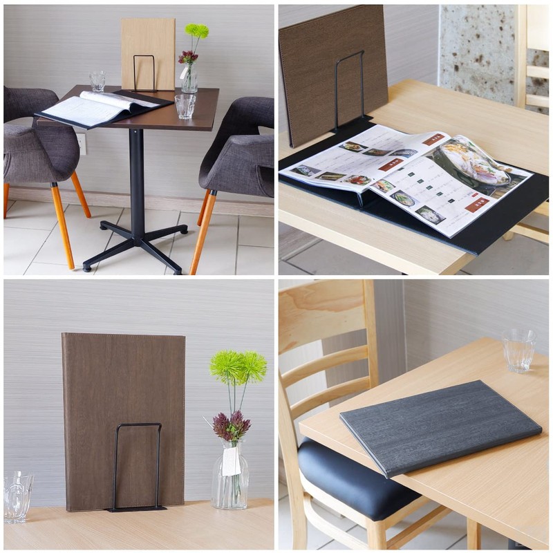 Menu Book, Hardcover, Wood, 12 Pages (6, 12 Sides) A4