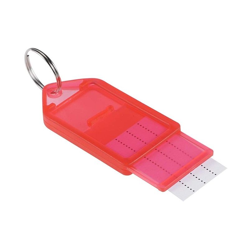 sourcing map Plastic Key Tags with Split Ring Keychain ID