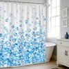 Modern Blue Ombre Bubble Shower Curtain with 12 Hooks 72X72Inch
