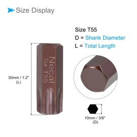 CoCud Torx Screwdriver Bits, 3/8" Hex Shank 30mm Long T55, Magnetic Screw Driver Bit - (Applications: for Car Maintenance)
