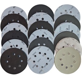 Freletry 5 Inch 8 Hole 40 PCS #80-#5000 Sanding Discs 80/120/180/240/400/800/1200/2000/3000/5000 Grit Compatible for Random Orbital Sander (40 PCS #80-#5000 Grit Each Grit 4PCS)