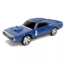 Hooked Electronics Dodge Blue Challenger 1968 Bluetooth Portable Speaker w/ LED Light USB FM Radio