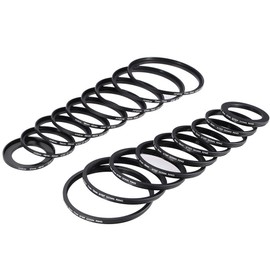 Andoer® 18pcs Step Up/Step Down Lens Filter 37 49 52 55 58 62 67 72 77 82mm Metal Adapter Ring Kit