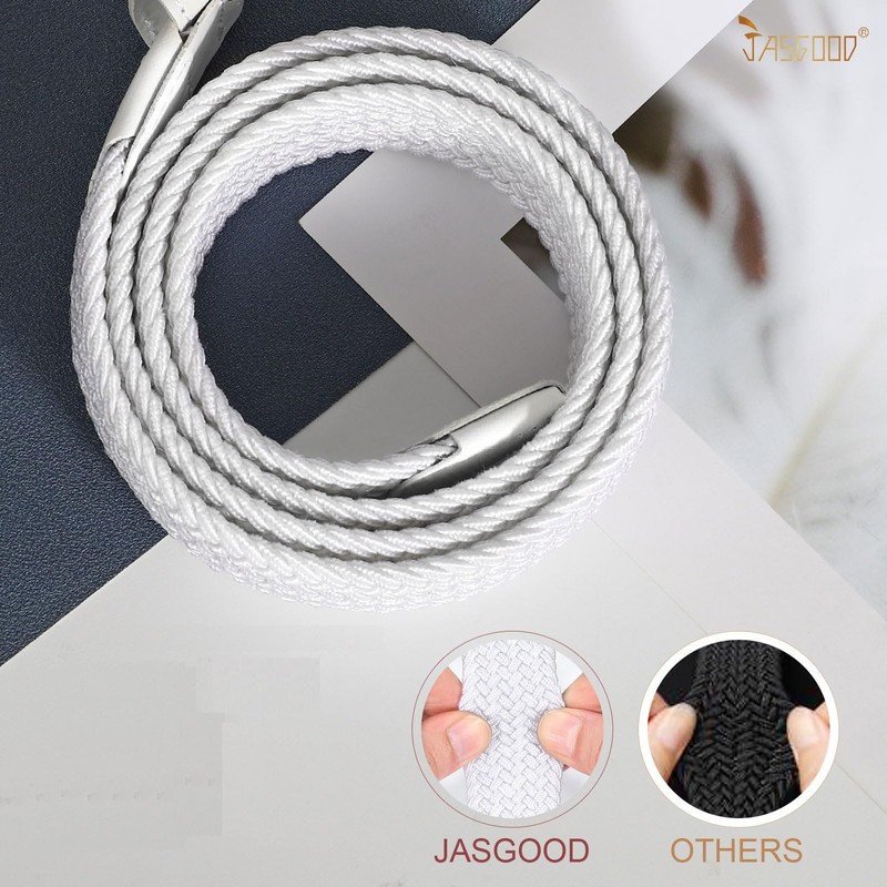 JASGOOD Men's and Women's Golf Belt, Mesh Woven, Non-Hole, Stretch