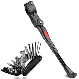 Oziral Bicycle Stand, Kickstand with Multi-Tool for Mobile Bicycles, Adjustable Length, Lightweight, One Shoe, Aluminum Alloy, Fits 24 Inches - 700C