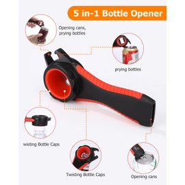 6 Pieces Multifunctional Bottle Opener 6-in-1 - Jar Opener, Can Opener, Screw Cap Opener, Gripper - Practical for Household