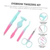 OHPHCALL 1set Portable Eyebrow Tweezers Kit Grip Tweezers for Lash