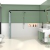 L Shaped Shower Curtain Rod,28-39 X 43-67 Inch Curved Shower