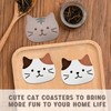 Cat Coasters Set of 4, Non-Slip PVC Cup Mats for