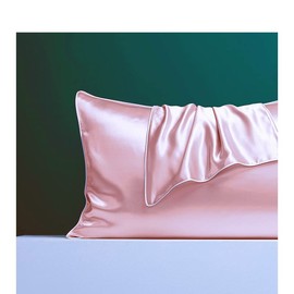 100% Mulberry Silk Pillowcase for Hair and Skin with Hidden Zipper Cotton Underside Standard Size - 19 Momme Charmeuse (Pink, Standard)