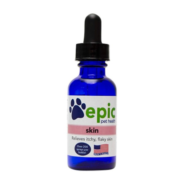 Epic Pet Health Skin - Relieves Itchy, Flaky Skin Natural Electrolyte Formula Unscented Safe for All Animals Can be Put on Body, Food and Water Works Quickly (Dropper 2 oz)