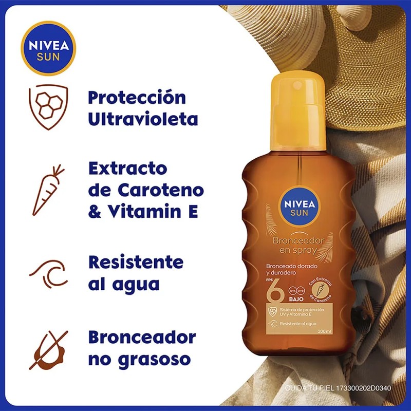 Aceite Bronceador Nivea Sun Fps6 200ml