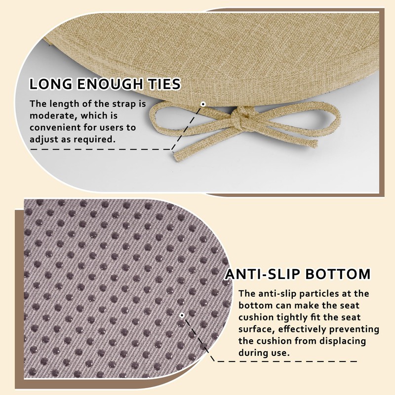 ELFJOY U-Shaped Chair Cushions for Dining Chairs Set of 4