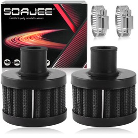 SOAJEE 2Pcs 12mm 0.47 Inch Universal Black Air Filter for 196cc 212cc GX160 GX200 168F 5.5HP 6.5HP Engine CT200U CT200U-EX Mini Bike Go kart MB200 BAJA Warrior