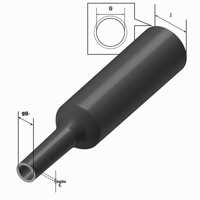 ISOLATECH tubo termorestringente al metro bianco senza adesivo Ø 5mm