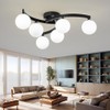 Wumydumy Mid Century Glass Globe Semi Flush Mount Ceiling Light