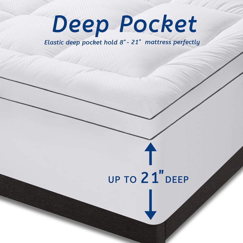 Queen Size Mattress Topper for Back Pain, Cooling Extra Thick
