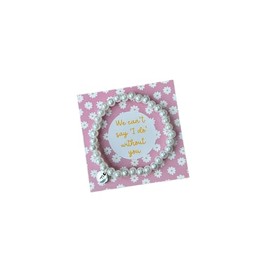 Pearl Bracelet with Initial | Flower girl bracelet | We can't Say I Do without you | Bridesmaid Bracelet | Wedding favours (F)