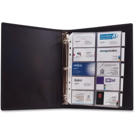 ADVANTUS Business Card Binder, Includes 5 Refill Pages, 8.5 x 11 Inches, Black (ANG303)
