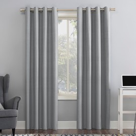 Sun Zero Columbia - Cortina 100% Opaca con Ojales, Panel Individual, 50 x 95 Pulgadas, Color Gris Plateado