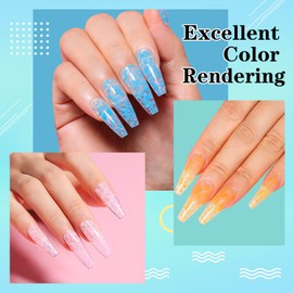 AIMEILI 30 ml Nail Extension Gel Translucent Glitter Glow in the Dark Colour Acrylic Nail Extension Builder Nail Gel Night Glow Orange Glitter Nail Extension Gel Nail Enhancement Gel 021