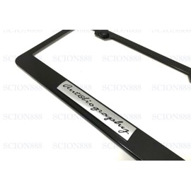 License Plate Frame 1pc 3D AUTOBIOGRAPHY Emblem Badge BLACK Stainless Metal License Plate Frame