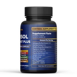 laslafarm 11in1 Cortisol Plus Supplement, 11in1 Ashwagandha and Natural Herbal Complex Vitamin Blend for Daily Mood, Focus and Sleep, Suitable for Women and Men 60 Capsules