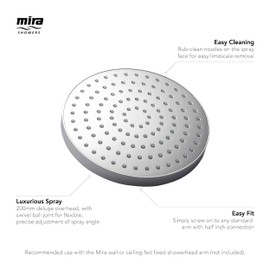 Mira Showers Beat 200 mm Deluge Overhead Shower Head Chrome 1.1799.001