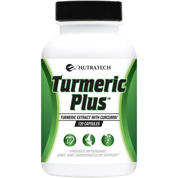 Nutratech Turmeric Plus 120 Capsules -Turmeric Curcumin 95% with Bioperine