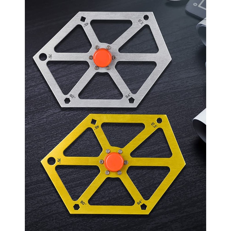 ANCLLO Aluminum Alloy Hexagon Ruler for Table Saw Multi-Angle Measuring