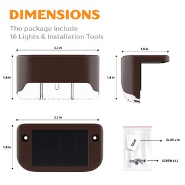 OZEM Solar Powered Deck Lights 16 Pack, Solar Powered Step and Stair Lights Outdoor Step Lights LED Solar Powered Lights for Outdoor Steps, Fire Pits, Fences, Gardens, Patios and Paths (Warm White)