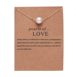 Sisadodo Best Friend Necklaces BFF Pearl Necklace, Friendship Pendant Necklace Birthday Christmas Gifts for Mom/Daughter/Sister/Aunt/Niece(pearl of love necklace)