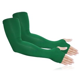 Bellady Arm Sleeves for Men,Stretchy Sleeve for Arm Tattoo Cover,Long Fingerless Gloves,Green