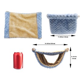 Rat Cage Accessories, Rat Hammock with Warm Soft Fluff, Rat Hammock for Cage, Birds Nest, Sleeping Bed, Cage Accessories for Rat, Hamster, Squirrel, Conure, Sugar Glider, Small Guinea Pig