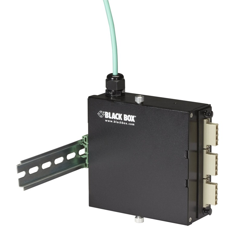 Black Box Wallmount Mini DIN Rail Fiber Enclosure, 1-Slot Adapter