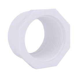 Charlotte Pipe 1-1/2" X 1-1/4" Reducer Bushing Pipe Fitting - (Male Pipe Thread x Female Pipe Thread) Schedule 40 PVC Durable and Easy to Install for Home or Industrial Use (Single Unit)