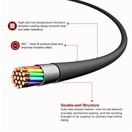 DMiotech Heat Shrink Tube Electrical Insulation Tube 2:1 Cable Wire Tubing Sleeving Wrap Black 0.75inch Diameter 20ft Long