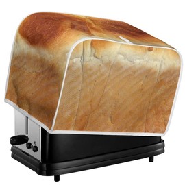 Daulesho Funny 3D Freshly Baked Toast Design 2 4 Slice Toaster Cover Kitchen Appliance Cover Interesting Vivid Bread Print Toaster Dust And Fingerprint Protection/Machine Washable