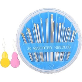 Hekisn 30pcs Premium Hand Sewing Needles, 6 Sizes 30-Count Assorted Sewing Needles, Stitching Needles for Hand Sewing Repair，Sewing Sharp Needles Sewing Repair Embroidery Needles (1, Blue)